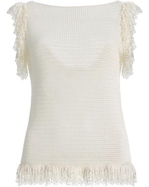 Paris Georgia Basics Fringe Cotton Top - White