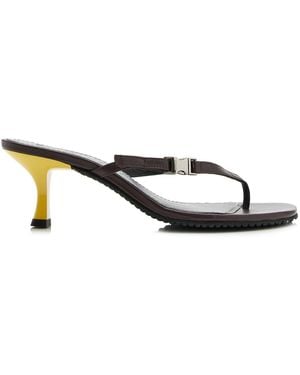 STAUD Flynn Leather Kitten Heels - Brown