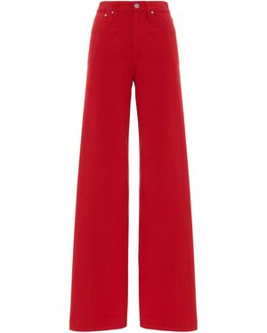 Ralph Lauren Collen Rigid High-Rise Wide-Leg Jean - Red
