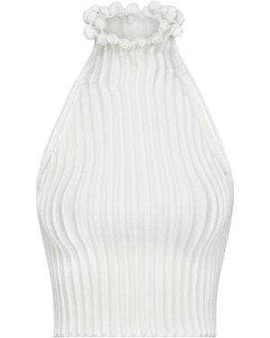 Alaïa Ringlet-Detailed Knit Top - White