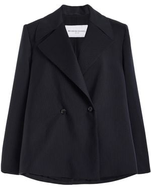 Brandon Maxwell The Haven Trapeze Wool-Blend Blazer - Blue