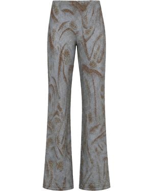 MACCAPANI Easy Cotton-Blend Jacquard Trousers - Grey