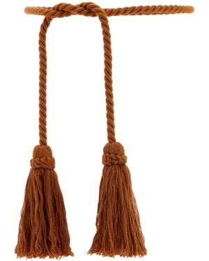 Le Sundial Tasseled Rope Belt - Brown