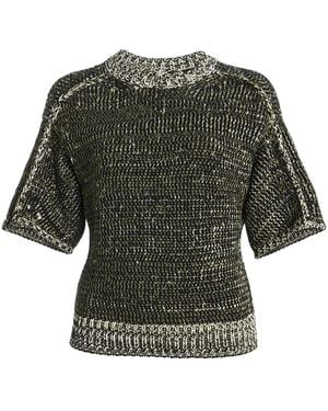 AISLING CAMPS Mouline Perfect Cotton-Blend Shirt - Green