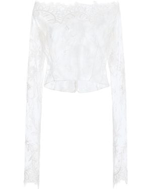 Wiederhoeft Embroidered Vienna Lace Top - White