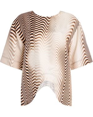 Niccolò Pasqualetti Onda Zebra-Printed Silk Twill Top - Natural