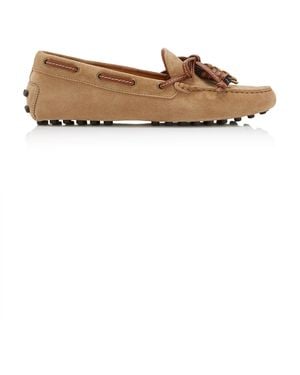 Tod's Suede Driving Loafers - White