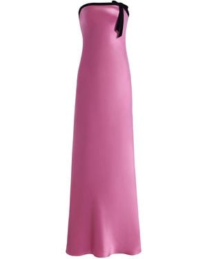 Rodarte Exclusive Strapless Silk Satin Maxi Dress - Purple