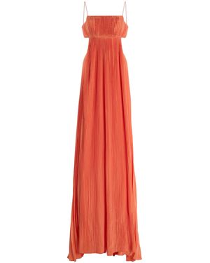 Alexis Varranza Cutout Plisse Maxi Dress - Red