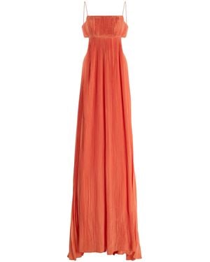 Alexis Varranza Cutout Plisse Maxi Dress - Red