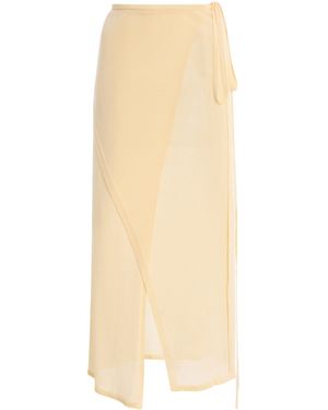 Frankie Shop Alsen Stretch-Knit Wrap Skirt - Natural