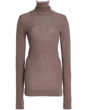Lemaire Seamlesss High-neck Wool Top - Brown