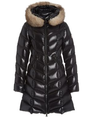Moncler Fulmarus Lacque Fur-trim Quilted Down Coat - Black