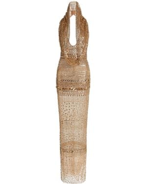 Zuhair Murad Embellished Tulle Hood - Natural