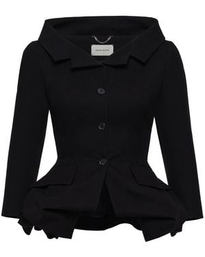 Magda Butrym Portrait Neck Cotton Jacket - Black