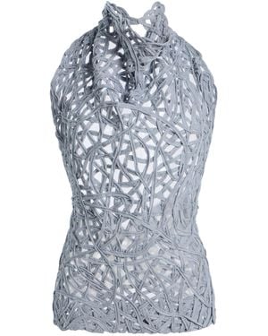 DIOTIMA Exclusive Embroidered Halter Top - Blue
