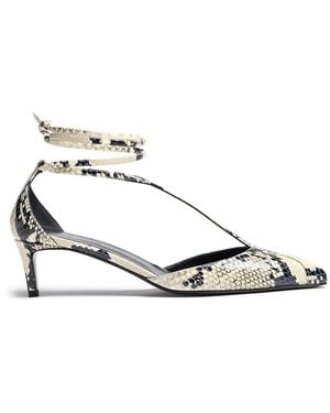 KHAITE Mia Python-effect Leather Court Shoes - Metallic
