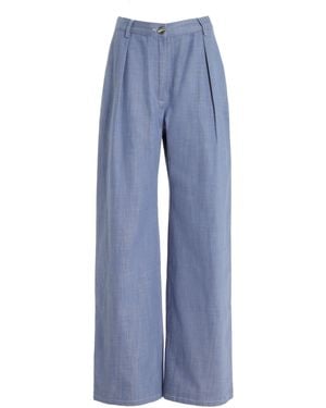 Matthew Bruch Low-rise Wide-leg Trousers - Blue