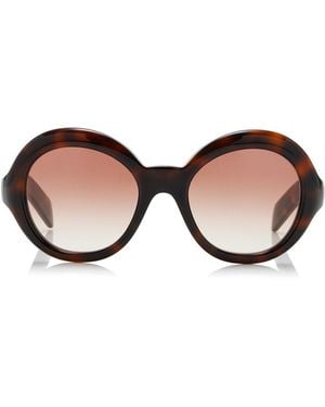 Prada Round-Frame Acetate Sunglasses - Brown