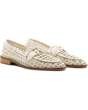 Andrea Gomez Carla Leather Loafers - White
