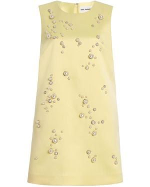 DES_PHEMMES Exclusive Riviera Embellished Mini Shift Dress - Yellow