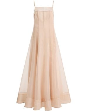 STAUD Gustav Chiffon Maxi Dress - Natural