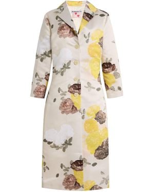 BERNADETTE Elle Floral Satin Coat - Natural