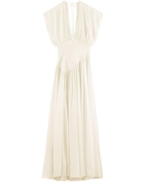 ARAKII Maxi Silk-Blend Maxi Dress Exclusive - White
