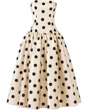The New Arrivals Ilkyaz Ozel Leyla Polka-Dot Satin Maxi Dress - White