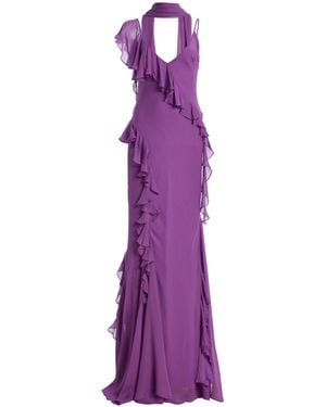 De La Vali Mayara Ruffled Georgette Maxi Dress - Purple