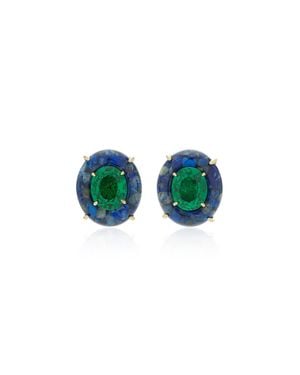 Anabela Chan Emerald Lapis Pebble Earrings - Blue
