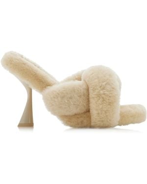 Cult Gaia Zabelle Shearling Sandals - White