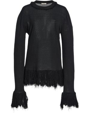 Kallmeyer Neave Fringe-Trim Crewneck - Black