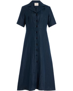 Giuliva Heritage The Giulia Linen Dress - Blue