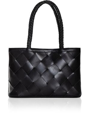 Bembien Ella Grande Woven Leather Tote Bag - Black