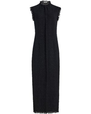 The Row Lana Cotton Tweed Maxi Dress - Black