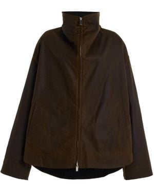 TOTEME Zipped Cotton Funnel Jacket - Brown