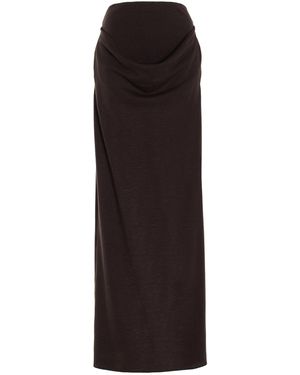 Burc Akyol Draped Wool Jersey Maxi Skirt - Black