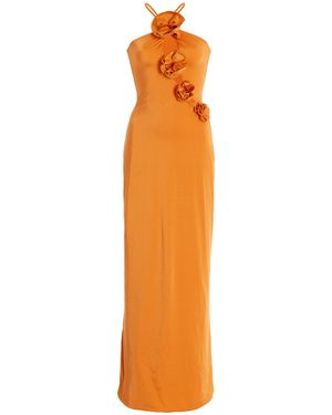 Maygel Coronel Liri Rosette-detailed Cutout Jersey Maxi Dress - Orange