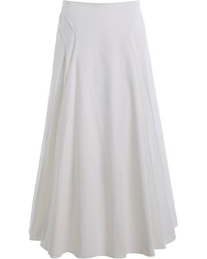 Another Tomorrow Seamed Full Skirt - White
