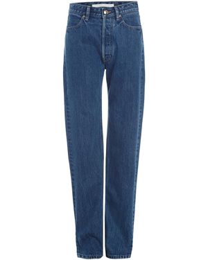 RÙADH The Agnes Rigid Mid-Rise Straight-Leg Jeans - Blue