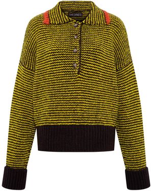 Siedres Aika Relaxed Knit Polo Sweater - Green