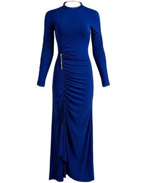 Silvia Tcherassi Mara Ruched Maxi Dress - Blue