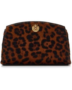 Liffner Pushlock Pony Hair Clutch - Brown
