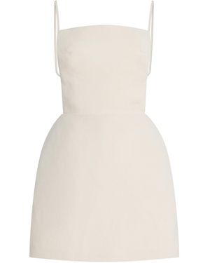 Calvin Klein Henrietta Apron Silk Blend Mini Dress - Natural