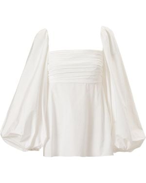 Carolina Herrera Puff-sleeve Cotton Top - White