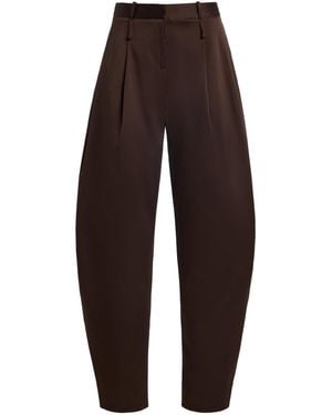 Brandon Maxwell The Dean Pleated Stretch-Mikado Balloon Trousers - Brown