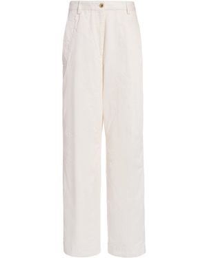 Dries Van Noten Pilar Tailored Cotton-Blend Wide-Leg Pants - White