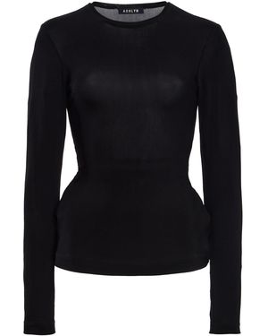 Ashlyn Onna Crewneck Jersey Top - Black