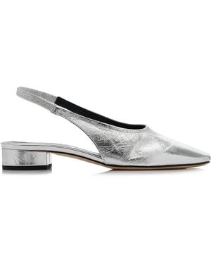 Aeyde Dua Leather Slingback Court Shoes - Metallic